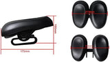 Noseless Bicycle Saddle Cushion Ergonomic Soft Double Pad Wide Cycling Seat for Men Women Black, for Bicycle Cycling and Outdoor Riding Use