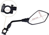 Universal Motorcycle Rearview Side Mirrors, Wide View Durable Replacement Mirror Set for Motorbike Scooter, Black