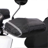 Motorcycle Handle Muff Warm Gloves, Windproof Waterproof PU Handlebar Covers with Short Plush Lining for Winter Riding