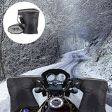 Motorcycle Handle Muff Warm Gloves, Windproof Waterproof PU Handlebar Covers with Short Plush Lining for Winter Riding