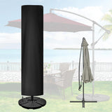 600D Silver‑Coated Oxford Parasol Cover, UV & Water Resistant, 190 x 25/50 cm Black, Protector for Standing Patio Parasol