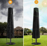 600D Silver‑Coated Oxford Parasol Cover, UV & Water Resistant, 190 x 25/50 cm Black, Protector for Standing Patio Parasol