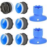 6 Pack Blue M18.5 Sink Faucet Aerator Inserts, Water Saving Plastic Tap Filters with 2 Removal Keys for Kitchen and Bathroom