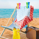 8 Pack XXL Beach Towel Clips, Windproof Chair and Sunbed Towel Clamps in 4 Colors for Pool, Cruise, Camping and Beach