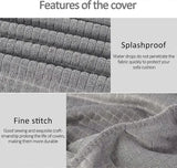 2 Pack Stretch Armrest Covers, Non-Slip Fabric Furniture Protectors for Sofas, Recliners and Armchairs, Light Grey