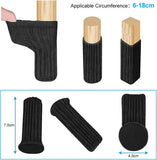 24 Pack Chair Leg Socks with Felt Pads, Non-Slip Noise-Reducing Floor Protectors for Hardwood Floors and Tiles, Black
