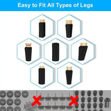 24 Pack Chair Leg Socks with Felt Pads, Non-Slip Noise-Reducing Floor Protectors for Hardwood Floors and Tiles, Black