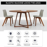 24 Pack Clear Silicone Chair Leg Caps, Non-Slip Floor Protectors for Tables and Chairs with Round Legs, Fits 28-45 mm