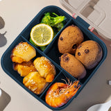 Bento Box Adult Lunch Box for Men Women with Utensils, Sauce Jar and Muffin Liners, Microwave and Dishwasher Safe, Gray