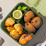 Bento Box Adult Lunch Box for Men Women, Leakproof Food Container with Utensils, Sauce Jar, Muffin Liners, Microwave and Dishwasher Safe, Green