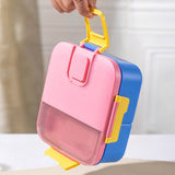 Bento Box Adult Lunch Box, Food Container for Men Women with Utensils, Sauce Jar, Muffin Liners, Microwave and Dishwasher Safe, Pink
