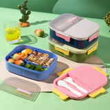 Bento Box Adult Lunch Box for Men Women, Lunch Container with Utensils, Sauce Jar, Muffin Liners, Microwave and Dishwasher Safe, Pink