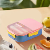 Bento Box Adult Lunch Box for Men Women, Lunch Container with Utensils, Sauce Jar, Muffin Liners, Microwave and Dishwasher Safe, Pink