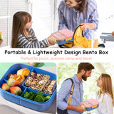 Bento Box Adult Lunch Box for Men Women, Lunch Container with Utensils, Sauce Jar, Muffin Liners, Microwave and Dishwasher Safe, Pink