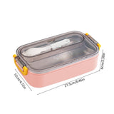Adult Bento Box Lunch Box for Men Women, Leakproof Food Container with Utensils, Sauce Jar, Muffin Liners, Microwave and Dishwasher Safe, Pink