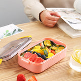 Adult Bento Box Lunch Box for Men Women, Leakproof Food Container with Utensils, Sauce Jar, Muffin Liners, Microwave and Dishwasher Safe, Pink