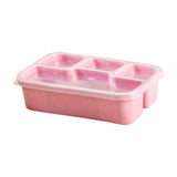 Bento Box Adult Lunch Box, 4 Compartment Food Container with Utensils, Sauce Jar and Muffin Liners, Microwave Dishwasher Safe for Men Women, Pink