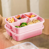 Bento Box Adult Lunch Box, 4 Compartment Food Container with Utensils, Sauce Jar and Muffin Liners, Microwave Dishwasher Safe for Men Women, Pink