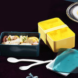 Bento Box Adult Lunch Box with Utensils, Sauce Jar and Muffin Liners, Microwave Dishwasher Safe Food Container for Adults Men Women, Yellow