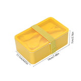 Bento Box Adult Lunch Box with Utensils, Sauce Jar and Muffin Liners, Microwave Dishwasher Safe Food Container for Adults Men Women, Yellow