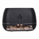 3 in 1 Himalayan Salt Rock Scent Diffuser, Salt Rock Lamp with Hand Carved Real Wood Base for Office, Home Decor, Yoga, Black