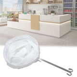 1 Pack Strainer, Reusable Coffee Powder Tea Mesh Filter Bag with Stainless Steel Handle Cotton Cloth Strainer, White