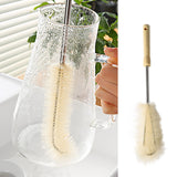 Bottle Cleaning Brush with Long Handle, Soft Nylon Bristles for Cups, Mugs, Glasses, Ceramic, Plastic and Vacuum Flasks, L-Shaped Hanging Design for Easy Storage, 10 Inch