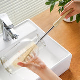 Bottle Cleaning Brush with Long Handle, Soft Nylon Bristles for Cups, Mugs, Glasses, Ceramic, Plastic and Vacuum Flasks, L-Shaped Hanging Design for Easy Storage, 10 Inch