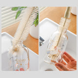 Bottle Cleaning Brush with Long Handle, Soft Nylon Bristles for Cups, Mugs, Glasses, Ceramic, Plastic and Vacuum Flasks, L-Shaped Hanging Design for Easy Storage, 10 Inch