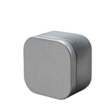 Square Metal Tea Caddy with Secure Lid for Loose Leaf Tea, Coffee, Sweets and Small Dry Goods, Compact Kitchen Storage Tin, Silver
