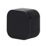 Square Metal Tea Caddy with Secure Lid for Loose Leaf Tea, Coffee, Sweets and Small Dry Goods, Compact Kitchen Storage Tin, Black