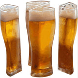 Glasses Set of 4, Acrylic Quarter Beer Glass Christmas New Year Party Novelty Funny Beer Glass, for Pub Club Bar Family