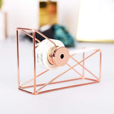 Desktop Tape Dispenser Metal Wire Rose Gold Color Scrotch Tape Holder Cutter for Brighten Up Your Desk and Office