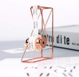 Desktop Tape Dispenser Metal Wire Rose Gold Color Scrotch Tape Holder Cutter for Brighten Up Your Desk and Office