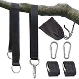 Strap with Safer Lock Snap Carabiner Hooks Perfect for Tree Swing & Hammocks,Carry Pouch Easy Fast Installation, Black