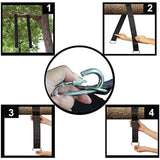 Strap with Safer Lock Snap Carabiner Hooks Perfect for Tree Swing & Hammocks,Carry Pouch Easy Fast Installation, Black
