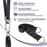 Strap with Safer Lock Snap Carabiner Hooks Perfect for Tree Swing & Hammocks,Carry Pouch Easy Fast Installation, Black
