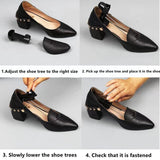 2 Pairs Plastic Shoe Tree Stretcher Shaper for Women Adjustable Shoe Trees Women，for travel, your closed-toe heels (Black)