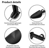 2 Pairs Plastic Shoe Tree Stretcher Shaper for Women Adjustable Shoe Trees Women，for travel, your closed-toe heels (Black)