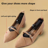 2 Pairs Plastic Shoe Tree Stretcher Shaper for Women Adjustable Shoe Trees Women，for travel, your closed-toe heels (Black)