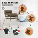 Chair Leg Floor Protectors 16 pcs Dark Walnut Felt Bottom Silicone Pads for Hardwood Floors Furniture Feet Rubber Caps for Chairs