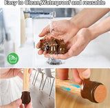 Chair Leg Floor Protectors 16 pcs Dark Walnut Felt Bottom Silicone Pads for Hardwood Floors Furniture Feet Rubber Caps for Chairs