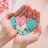 12 pcs Heart Shaped Self-Adhesive Wall Hook Door Hook Coat Hooks, Stainless Steel Strong Sticky Decorative Hooks for Kitchen