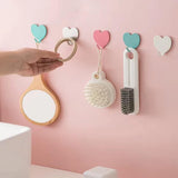 12 pcs Heart Shaped Self-Adhesive Wall Hook Door Hook Coat Hooks, Stainless Steel Strong Sticky Decorative Hooks for Kitchen