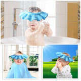 Safe Shampoo Shower Bathing Protection Bath Cap Soft Adjustable Visor Hat for Toddler, Baby, Kids, Children … (Blue)