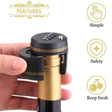 Bottle Password Code Lock Wine, Bottle Password Lock Top Stopper, Combination Lock Liquor Bottle Stopper (3 Pack/Box)