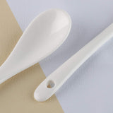 Porcelain Egg Spoons for Soft-Boiled Eggs Coffee Tea Desserts Ceramic Spoon Set of 6 for coffee, tea, hot chocolate
