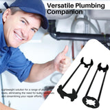 Basin Wrench Set, Dual Head Pipe Plumbers Wrench Faucet and Sink Installer Multi-functional Maintenance Tool for Bathroom Kitchen