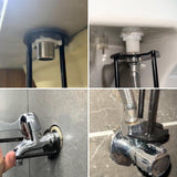 Basin Wrench Set, Dual Head Pipe Plumbers Wrench Faucet and Sink Installer Multi-functional Maintenance Tool for Bathroom Kitchen