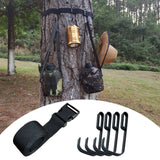 Treestand Strap Gear Hangers, Safety Harness Tree Strap Nylon Tree Strap with 4 Steel Buckle Hanging Hook for Great